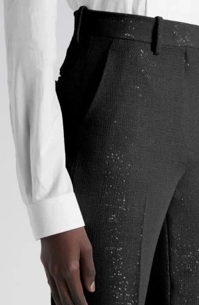 Tom Ford Tailored Sequin Wool Blend Crepe Straight Leg Pants In Multi