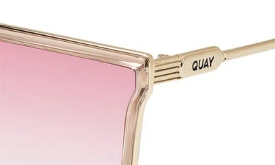 Quay Nightfall Adorned 138mm Gradient Shield Sunglasses In Pink