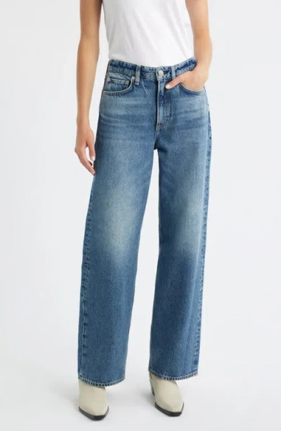 Rag & Bone Logan Mid Rise Wide Leg Jeans In Blue