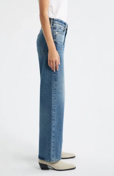 Rag & Bone Logan Mid Rise Wide Leg Jeans In Blue