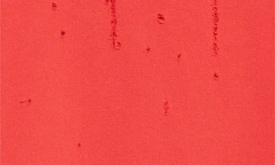 Kuro More Damage Rip & Repair French Terry Hoodie In Red