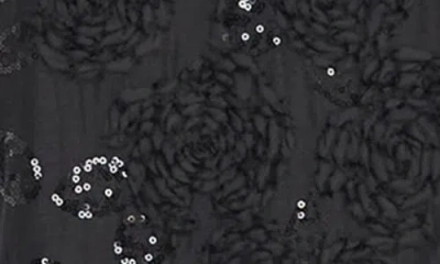 Maggy London Sequin Floral Cocktail Sheath Dress In Black