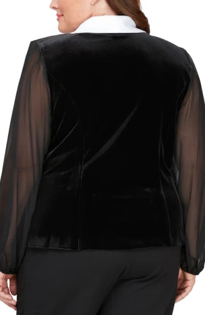 Alex Evenings Plus Size Side Button Top In Black