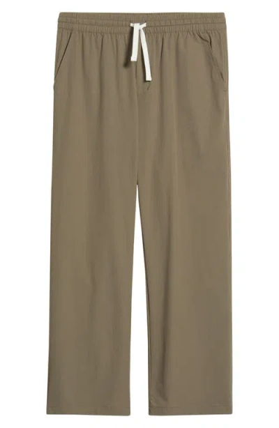 Rizort Tim Stretch Nylon Drawstring Pants In Brown