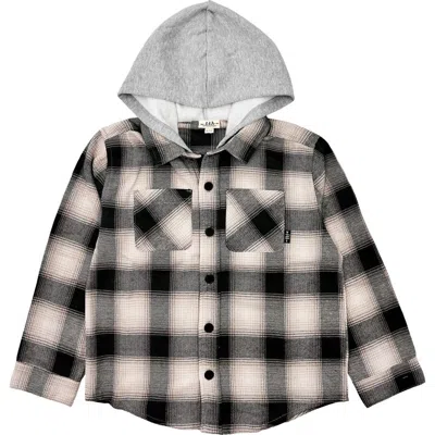 Feather 4 Arrow Kids' Upland Plaid Hooded Button-up Flannel Shirt In Multi