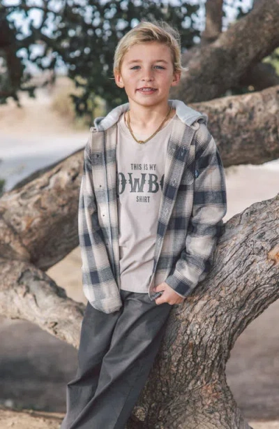 Feather 4 Arrow Kids' Upland Plaid Hooded Button-up Flannel Shirt In Multi