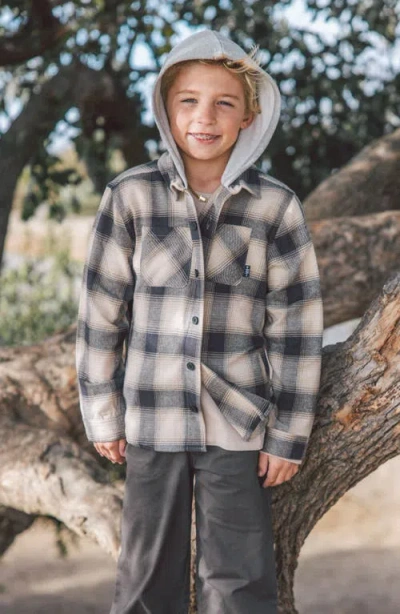 Feather 4 Arrow Kids' Upland Plaid Hooded Button-up Flannel Shirt In Multi