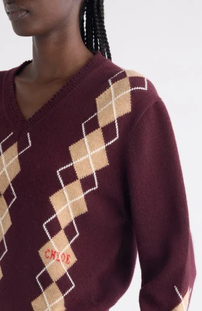 Chloé Chloe Argyle-intarsia Wool And Cashmere-blend Jumper In Multi