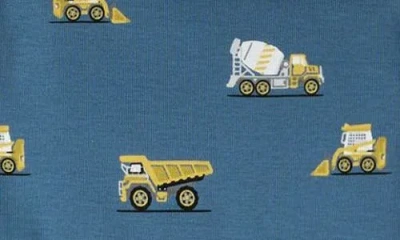 Petit Lem Boys' Construction Truck Print Pajama Set - Little Kid In Blue