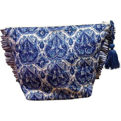 Mer St. Barth La Plage Ruffle Pouch In Blue