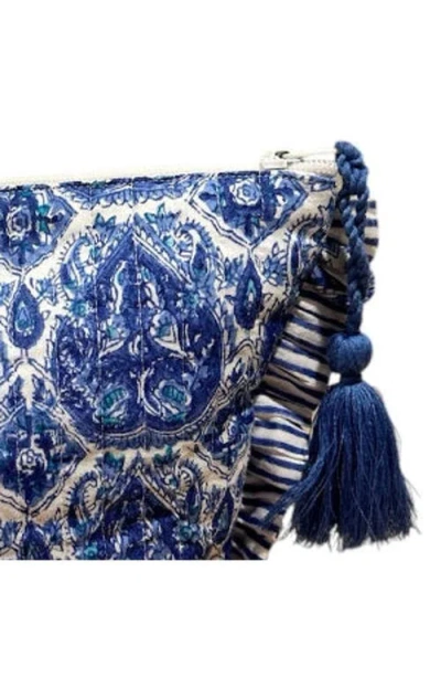 Mer St. Barth La Plage Ruffle Pouch In Blue