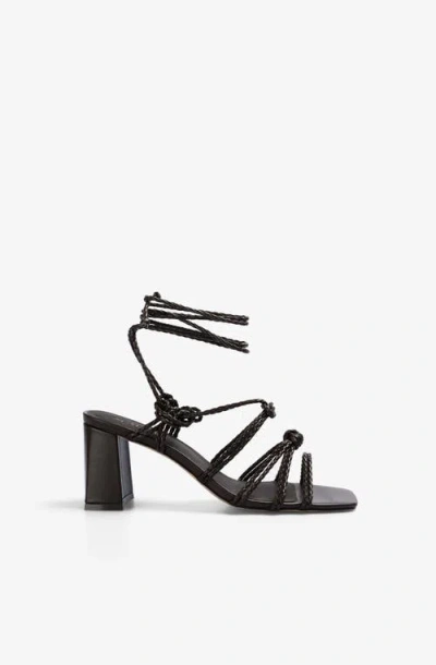 Scalpers Braid Cord Heel Sandal In Black