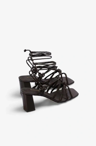 Scalpers Braid Cord Heel Sandal In Black