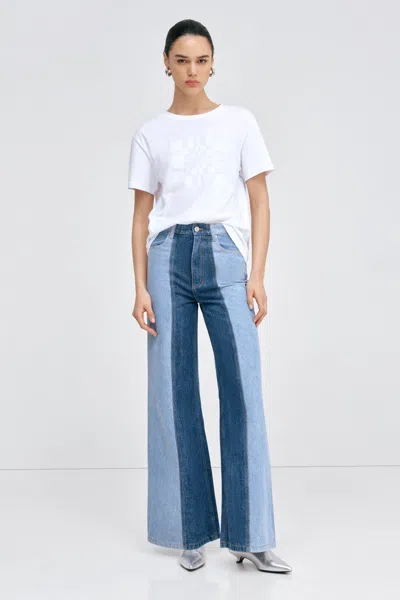 Marcella Christina Two-toned Jeans In Blue