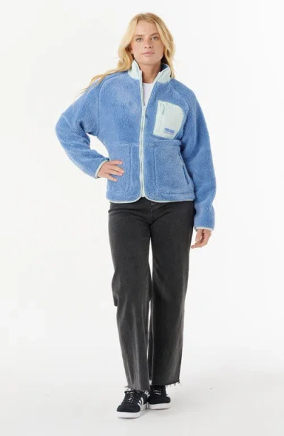 Rip Curl Shore Break Polar Fleece Zip Up Jacket In Blue