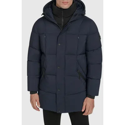 Andrew Marc Millstream Tech Down Parka Jacket In Blue