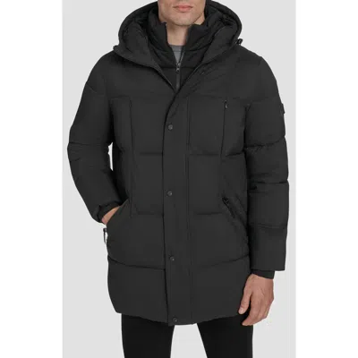 Andrew Marc Millstream Tech Down Parka Jacket In Black