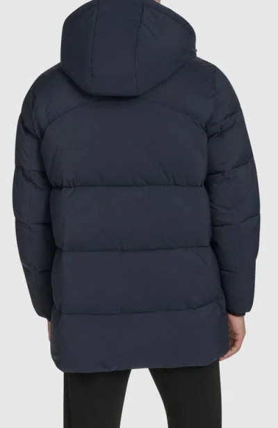 Andrew Marc Millstream Tech Down Parka Jacket In Blue