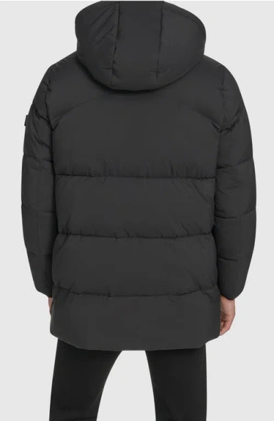 Andrew Marc Millstream Tech Down Parka Jacket In Black