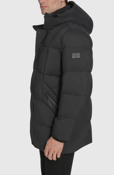 Andrew Marc Millstream Tech Down Parka Jacket In Black