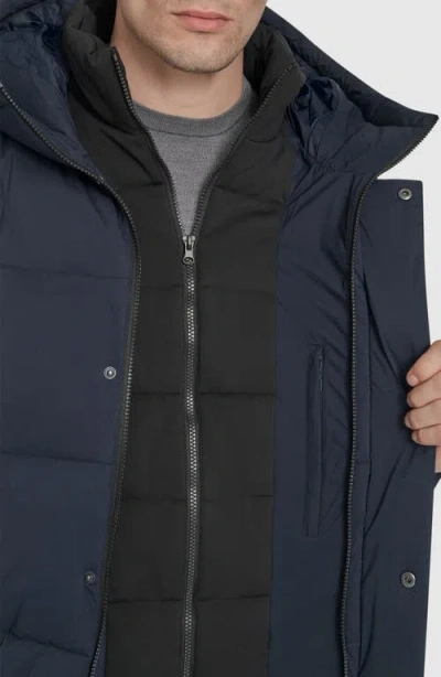 Andrew Marc Millstream Tech Down Parka Jacket In Blue