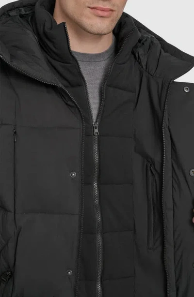 Andrew Marc Millstream Tech Down Parka Jacket In Black