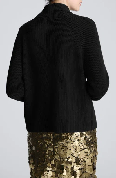 Kenneth Cole Mockneck Raglan Sleeve Sweater In Black