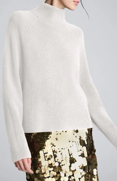 Kenneth Cole Mockneck Raglan Sleeve Sweater In White