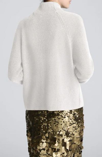 Kenneth Cole Mockneck Raglan Sleeve Sweater In White