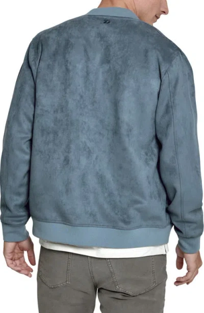 7 Diamonds Evolution Faux Suede Bomber Jacket In Blue