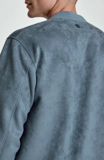 7 Diamonds Evolution Faux Suede Bomber Jacket In Blue
