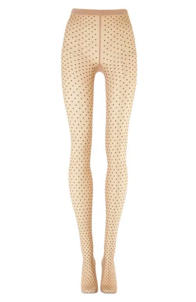 Wolford Dot-pattern Tights In Pink