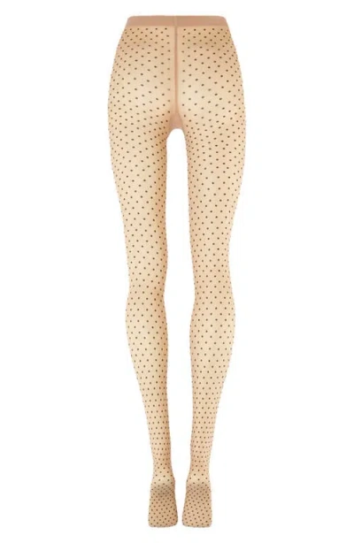 Wolford Dot-pattern Tights In Pink
