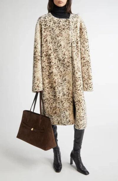 Totême Toteme Stracciatella Shearling Coat In Multi