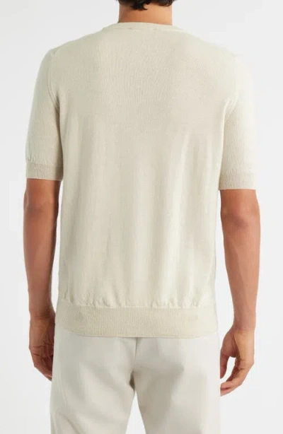 Aurélien Cashwool® Short Sleeve Crewneck Sweater In White