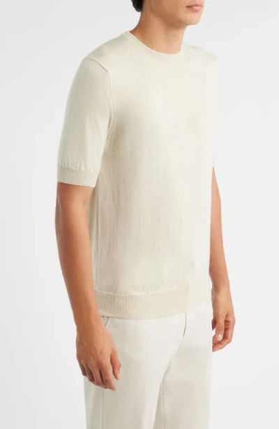 Aurélien Cashwool® Short Sleeve Crewneck Sweater In White