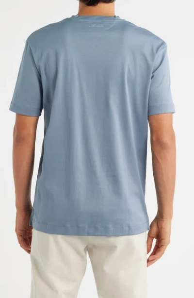 Aurélien Aur1 Solid Cotton T-shirt In Blue