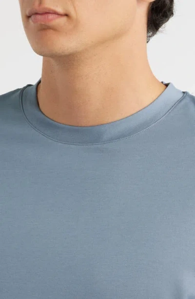 Aurélien Aur1 Solid Cotton T-shirt In Blue