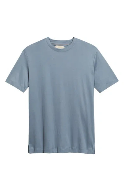 Aurélien Aur1 Solid Cotton T-shirt In Blue
