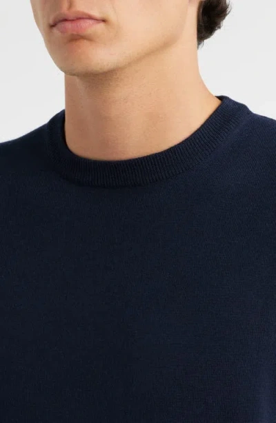 Aurélien Cashwool® Short Sleeve Crewneck Sweater In Blue