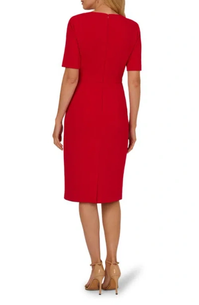 Adrianna Papell Women's Mini Bow-front Sheath Dress In Red
