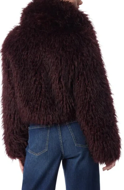 Do By Dee Ocleppo Pilar Open Front Faux Fur Jacket In Burgundy