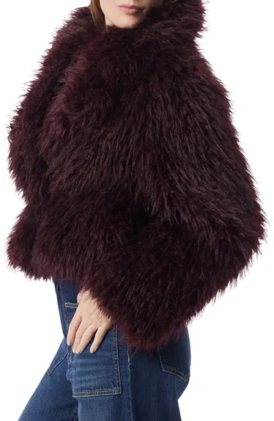 Do By Dee Ocleppo Pilar Open Front Faux Fur Jacket In Burgundy
