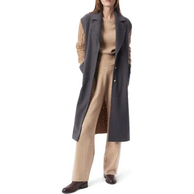 Do By Dee Ocleppo Adara Mixed Media Coat In Gray
