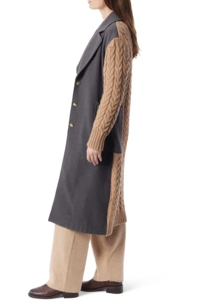 Do By Dee Ocleppo Adara Mixed Media Coat In Gray