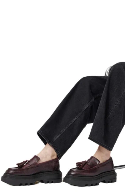 Allsaints Beth Tassel Loafer In Burgundy