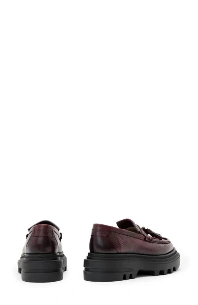 Allsaints Beth Tassel Loafer In Burgundy