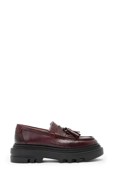 Allsaints Beth Tassel Loafer In Burgundy