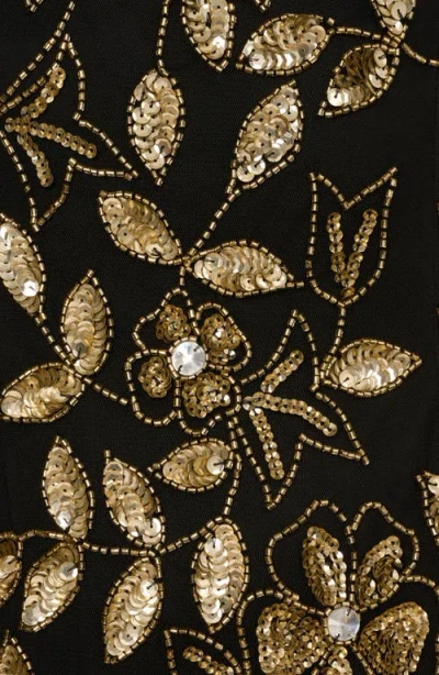 Adrianna Papell Beaded Godet Maxi Dress In Multi