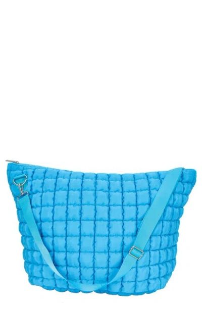 Iscream Quilted Puffy Weekender Bag In Blue